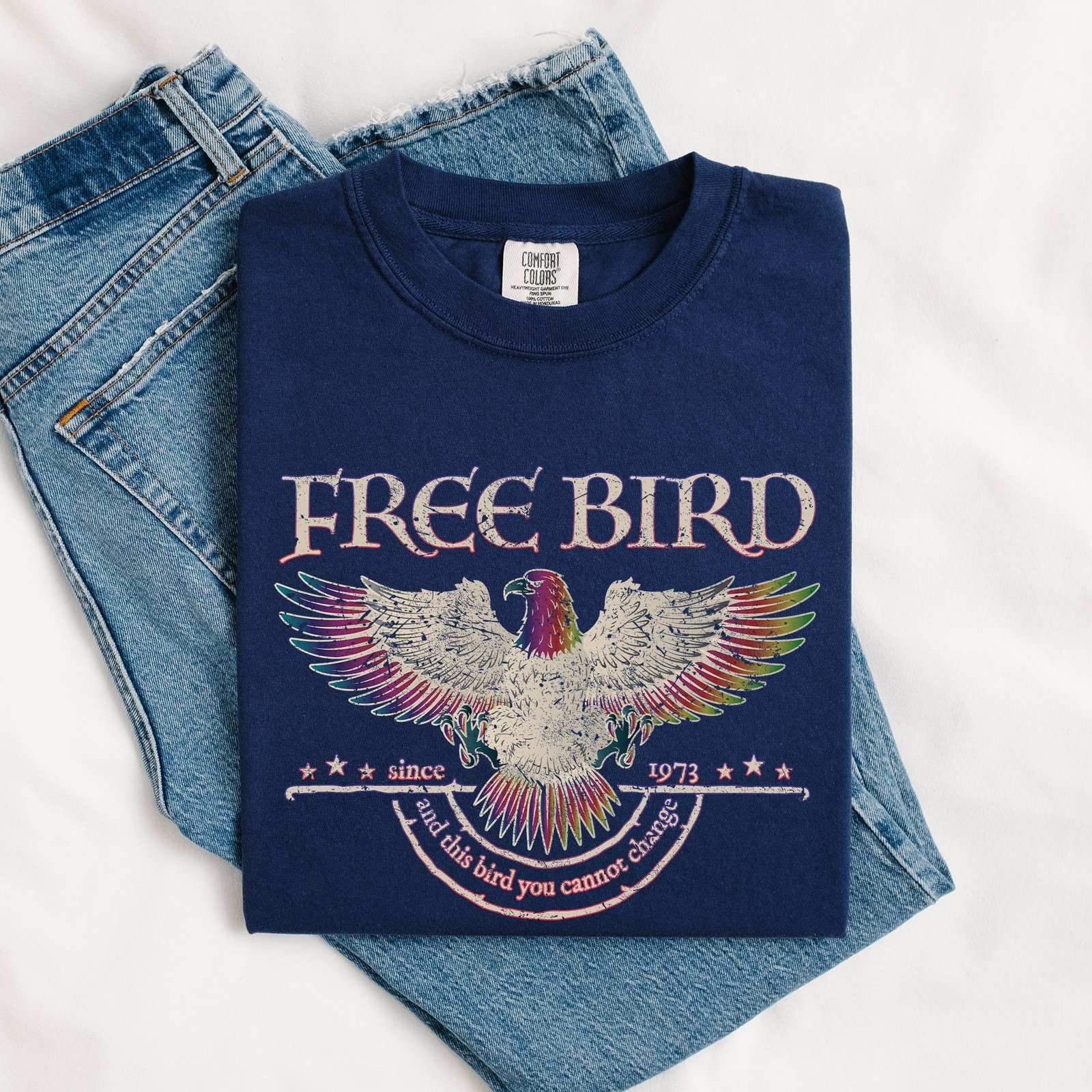 Free Bird Vintage Rock Anthem Retro Concert Classic Jam Session Memorial Edition Limited Comfort Colors Tee